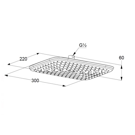 Верхний душ KLUDI FRESHLINE 6445005-00 прямоугольный размер 30*22 см