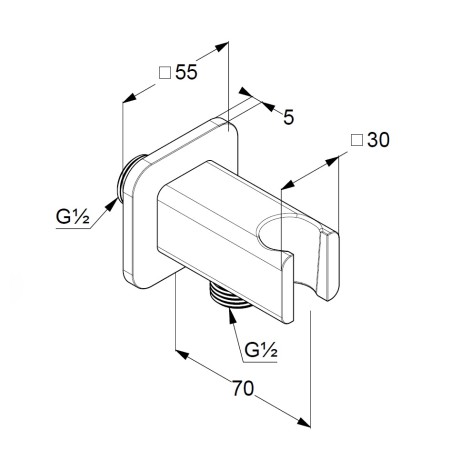 Подключение душевого шланга KLUDI A-QA 65568N2-00 с держателем для душа