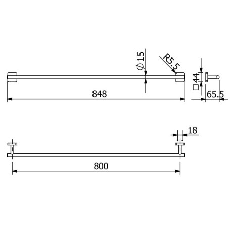 Держатель полотенца KLUDI VELA S 25961N0 широкий 800 мм
