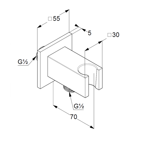 Подключение душевого шланга KLUDI A-QA 65569N0-00 с держателем для душа