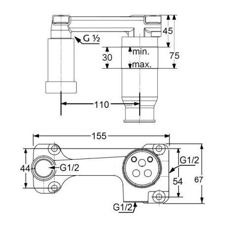 Смеситель KLUDI BOZZ WHITE SET 382455376S для раковины настенный встраиваемый со скрытой частью в комплекте