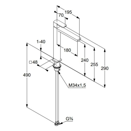 Смеситель KLUDI RENON 42298N175 для раковины на одно отверстие высокий