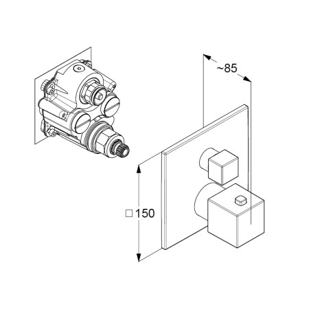 Термостат KLUDI DECUS 54885N175 для душа встраиваемый на 1 потребителя внешняя часть