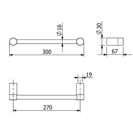 Держатель полотенца KLUDI VELA R 58962N5 широкий 300 мм