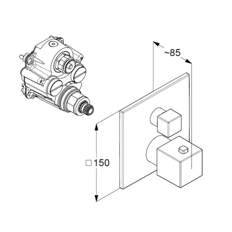 Термостат KLUDI DECUS 54810N575 для ванны и душа встраиваемый на 2 потребителя внешняя часть