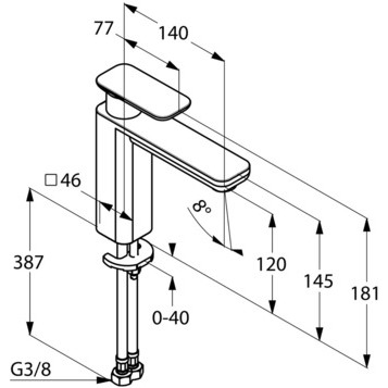 Смеситель KLUDI E2 492970575 для раковины на одно отверстие высокий
