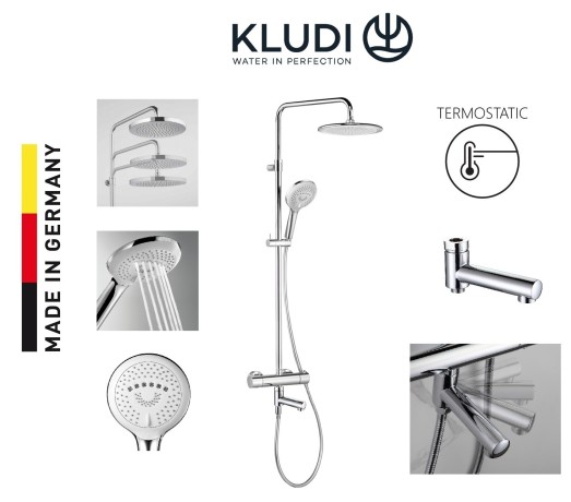 Душевая система KLUDI FRESHLINE 6708305-00 с термостатом с изливом