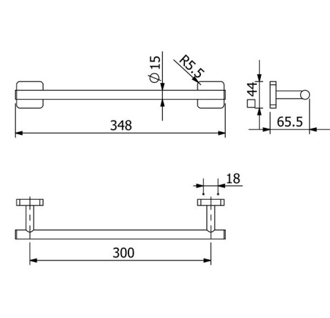 Держатель полотенца KLUDI VELA S 25962N5 широкий 300 мм