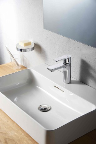 Смеситель KLUDI ZENTA SL 482980565 для раковины на одно отверстие однорычажный с донным клапаном