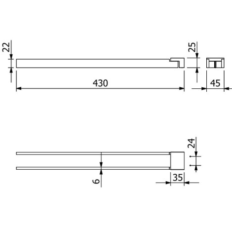 Держатель полотенца KLUDI VELA C 31977N0 двойной