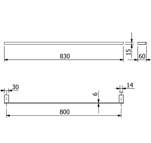 Держатель полотенца KLUDI VELA C 31961N1 широкий 800 мм