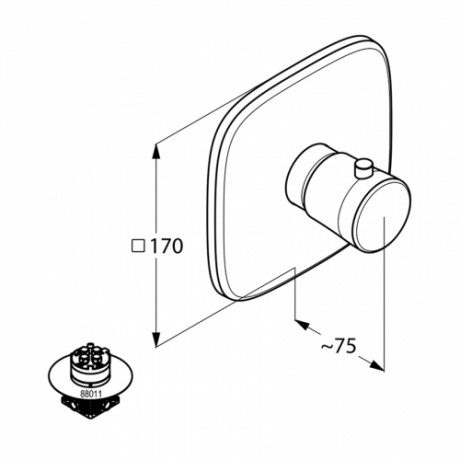 Термостат KLUDI AMBIENTA 537290575 для ванны и душа центральный встраиваемый