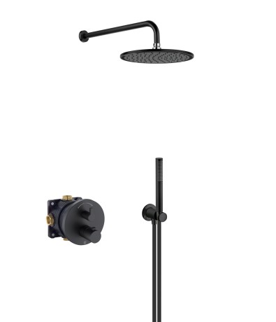 KLUDI NOVA FONTE Black, душевой комплект с термостатом для душа, арт. 208313915