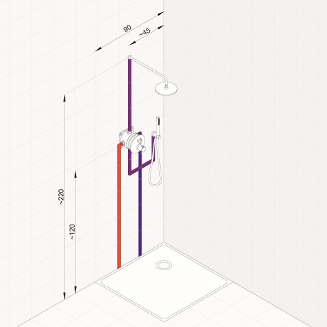 KLUDI NOVA FONTE Black, душевой комплект с термостатом для душа, арт. 208313915