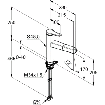 Смеситель KLUDI ZENTA 389810575 для кухни с выдвижным изливом