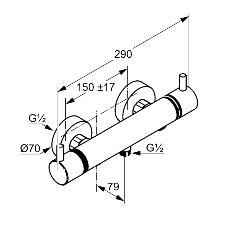 Термостат KLUDI BOZZ WHITE 352035338 для душа настенный с подключением шланга