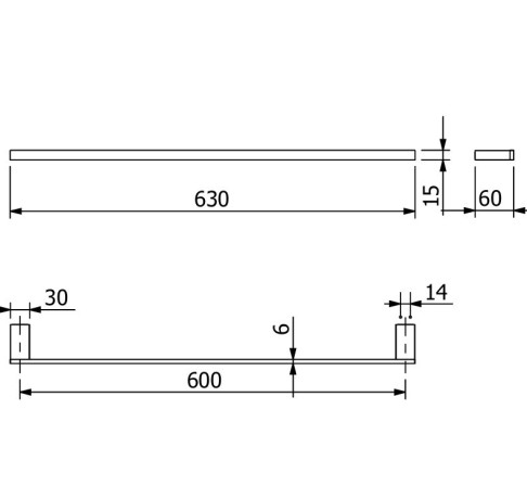 Держатель полотенца KLUDI VELA C 3197905 широкий 600 мм