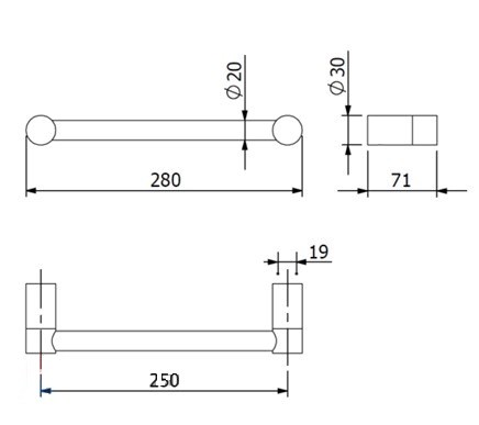 Поручень KLUDI VELA R 5898105 для ванны