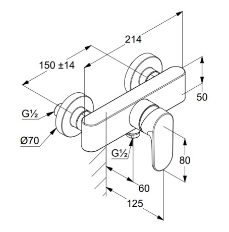 Смеситель KLUDI LOUVA 248315375 для ванны с подключением шланга