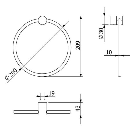 Держатель полотенца KLUDI VELA R 58978N1 кольцо