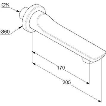 Излив KLUDI BALANCE 5250387 для ванны