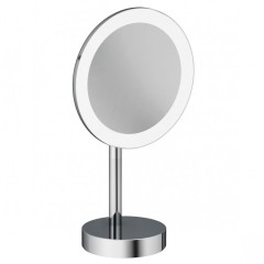 Зеркало косметическое KLUDI VELA R 5899505F настольное с подсветкой 3х кратное увеличение