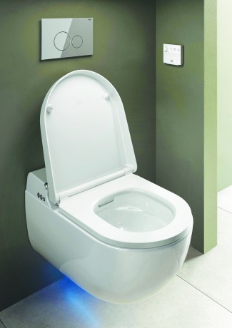 Умный унитаз-комплект KLUDI CLEANTRONIC 16WCW0143 подвесной безободковый с функцией биде с сиденьем крышкой с плавным опусканием