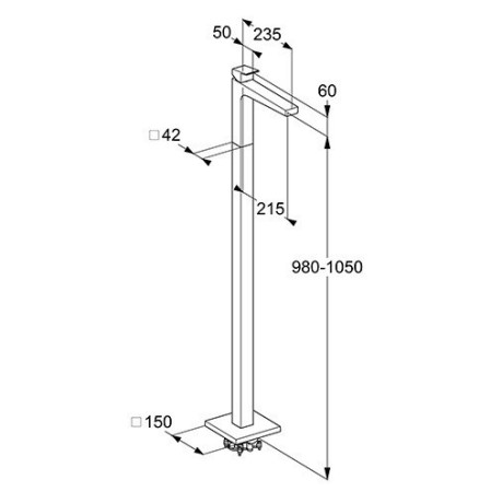 Смеситель KLUDI DECUS 54595N075 для раковины напольный