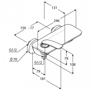 Смеситель KLUDI BALANCE 527108775 для душа настенный с подключением шланга
