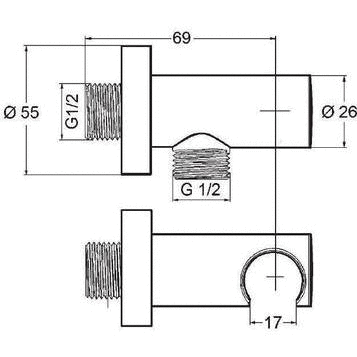 Подключение душевого шланга KLUDI A-QA 6054739-00