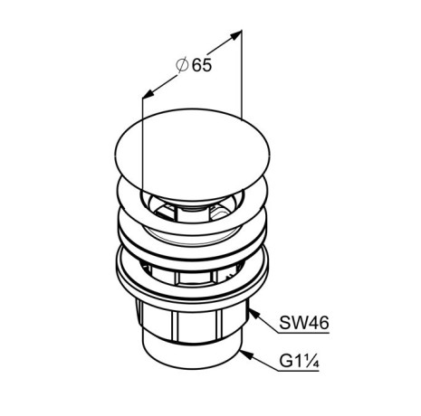 Донный клапан KLUDI 1042639-00 для раковины с функцией push-open