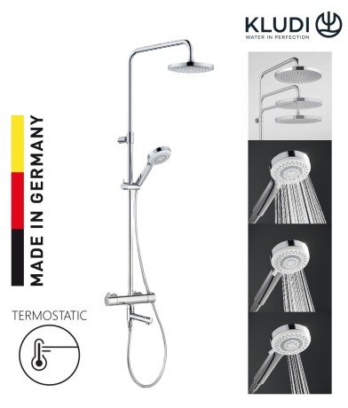 Душевая система KLUDI DIVE DUAL SHOWER SYSTEM 6807905-00S с термостатом с изливом