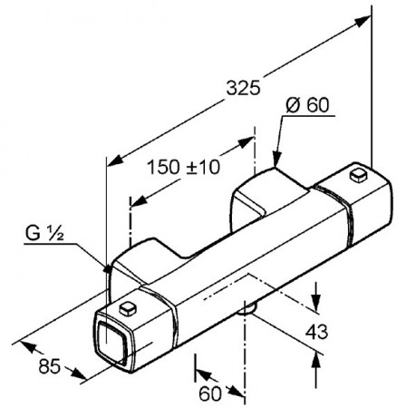 Термостат KLUDI Q-BEO 504000542 для душа настенный с подключением шланга
