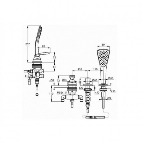 Смеситель KLUDI BALANCE 524480575 для ванны на бортик