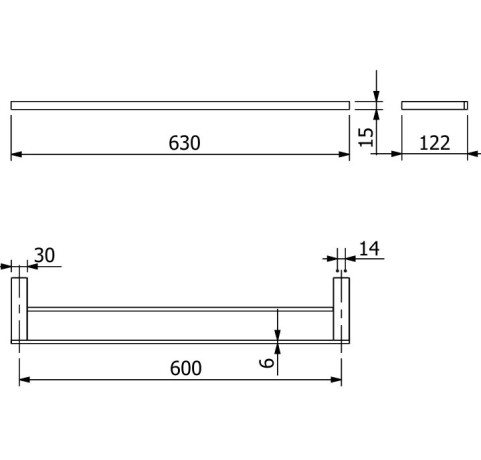 Держатель полотенца KLUDI VELA C 3198839 широкий 600 мм