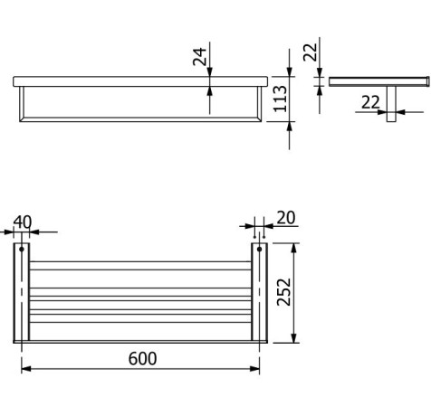 Держатель полотенца KLUDI VELA C 3198939 полочка