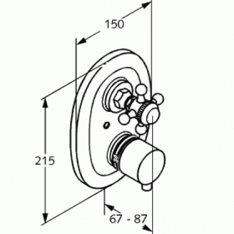 Термостат KLUDI ADLON 51720052 для душа встраиваемый на 1 потребителя внешняя часть