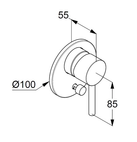 Смеситель KLUDI BOZZ BLACK 387163976 для ванны и душа встраиваемый внешняя часть с переключателем воды