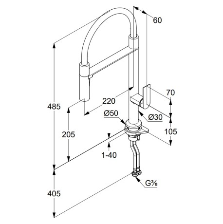 Смеситель KLUDI QORD 568596675 для кухни