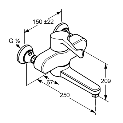 Смеситель KLUDI MEDI CARE 349210524