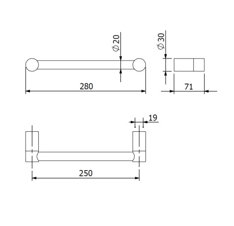 Поручень KLUDI VELA R 58981N2 для ванны