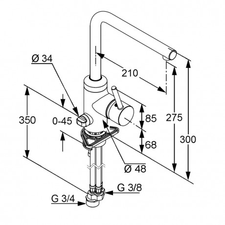 Смеситель KLUDI L-INE 428160577 для кухни