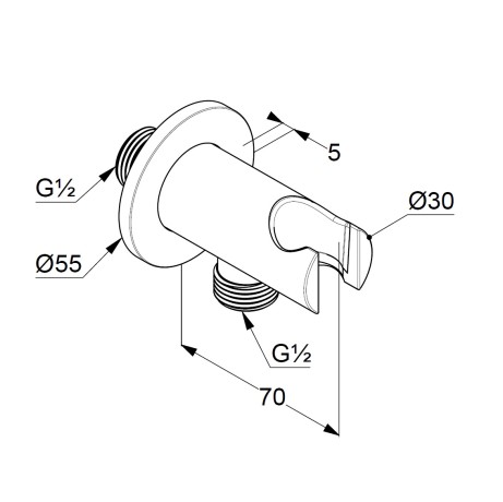 Подключение душевого шланга KLUDI A-QA 6556705-00 с держателем для душа